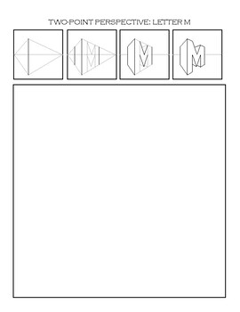 Two Point Perspective Worksheet Letter M By Dawn Pedersen Artist