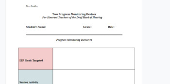 Preview of Two Progress Monitoring Devices for Teachers of the Deaf/HH