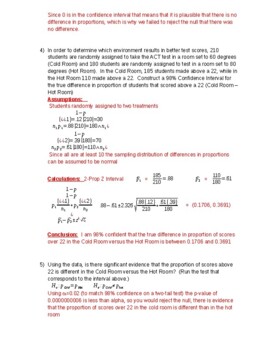 Inference about 2 sample means and proportions.