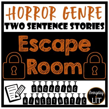 Preview of Two Sentence Horror Stories Escape Room & Writing Activity