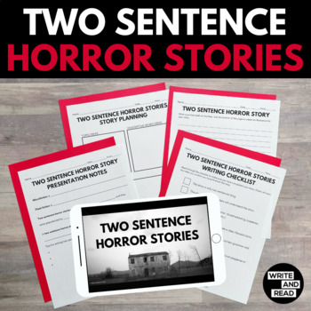 Preview of Two Sentence Horror Stories - Creative Writing Microfiction Unit - Scary Stories