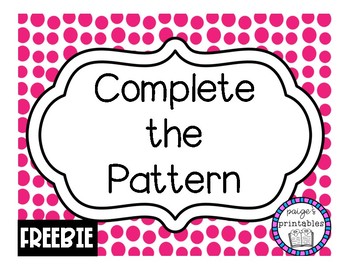 Preview of Two Shape Complete the Pattern FREE