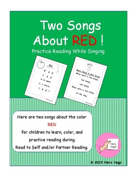 Preview of Two Songs About RED ! Practice Reading While Singing
