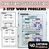 Two Step Addition and Subtraction Problems-Editable