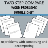 Digital Two Step Compare Word Problems both Addition and S