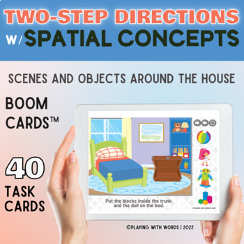 Preview of Two-Step Directions with Spatial Concepts BOOM CARDS™