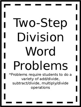 Preview of Two Step Division Word Problems