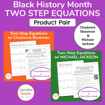 Preview of Two-Step Equation Black History Month Math Activity Mini-Bundle