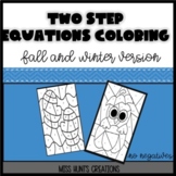 Two Step Equation Coloring: Fall/Halloween & Winter Versions