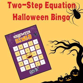 Preview of Two-Step Equation Halloween Bingo