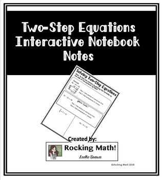 Preview of Two-Step Equation Interactive Notebook Notes