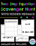 Two-Step Equation Scavenger Hunt Activity Hidden Message: 