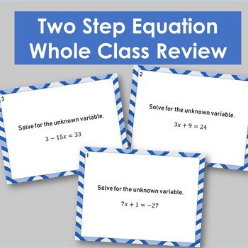 Preview of Two Step Equation Whole Class Practice
