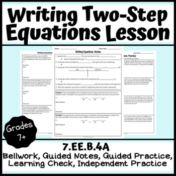 Preview of Two-Step Equation Word Problems Complete Lesson