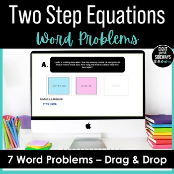 Preview of Two Step Equation Word Problems - DIGITAL