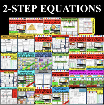 Two-Step Equations 2-Step GROWING HUGE BUNDLE (PDF & GOOGLE SLIDES)