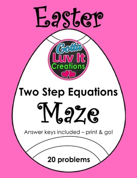 Preview of Easter Math Spring Math Solving Equations Two Step Equations Math Maze