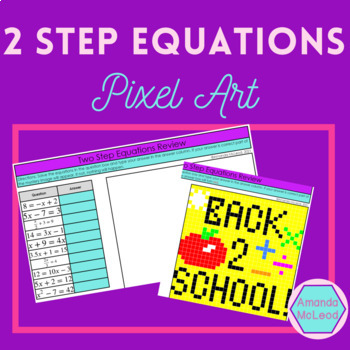 Preview of Two Step Equations Back to School Pixel Art