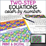 Solving Two-Step Equations Color by Number 7th Grade Math 