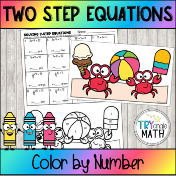 Preview of Two Step Equations Color by Number