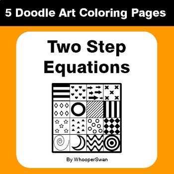 Preview of Two Step Equations - Coloring Pages | Doodle Art Math