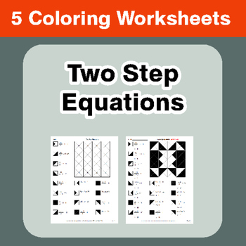 Preview of Two Step Equations - Coloring Worksheets