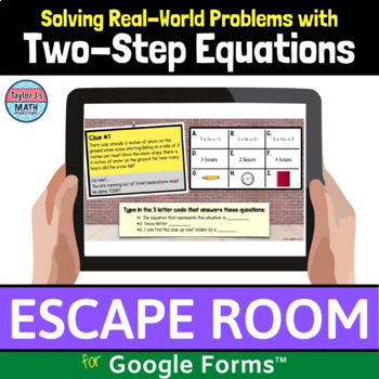 Preview of Two Step Equations Word Problems Digital Learning Activity