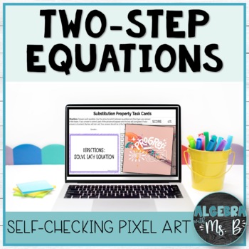 Preview of Two-Step Equations Digital Self-Checking Pixel Art Mystery Picture
