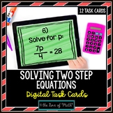 Two Step Equations: Digital Task Cards