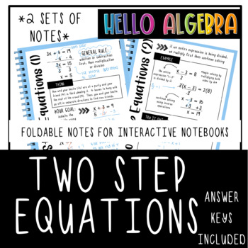 Preview of Two Step Equations Foldable Notes for Interactive Notebooks