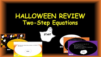 Preview of Two-Step Equations: Halloween Review Game