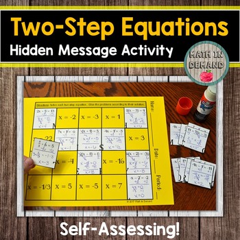 Preview of Two-Step Equations Hidden Message Activity