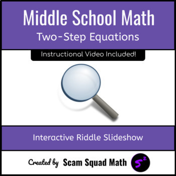 Preview of Two-Step Equations Interactive Digital Riddle Worksheet