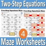 Two-Step Equations Maze Worksheets