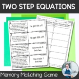 Two Step Equations Memory Game TEKS 7.10c CCSS 7.EE.4