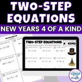 Two-Step Equations Middle School Math New Years Activity D