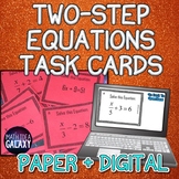 Two Step Equations Task Cards Printable & Digital Resource