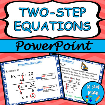 Preview of Two-Step Equations PowerPoint Lesson