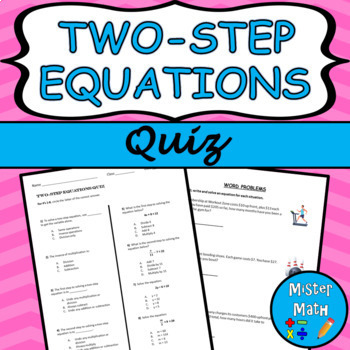 Preview of Two-Step Equations Quiz