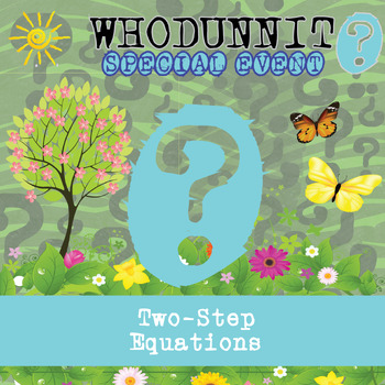 Preview of Two-Step Equations Spring Whodunnit Activity - Printable Game