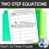 Two Step Equations Start to Finish Puzzle TEKS 7.10c CCSS 7.EE.4