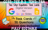 Two Step Equations Task Cards Digital Activity - Google Slides