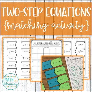 Preview of Solving Two-Step Equations With Integers Matching Activity