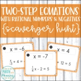 Two-Step Equations With Rational Numbers and Negatives Scavenger Hunt Activity