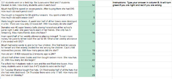 Preview of Two Step Equations Word Problems Color Changing Spreadsheet