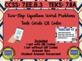 Two-Step Equations Word Problems Task Cards QR Codes