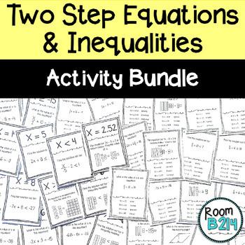 Preview of Two Step Equations and Inequalities Activity Bundle TEKS 7.11A 7.11C