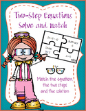 Two-Step Equations (equation, two steps, and solution): So