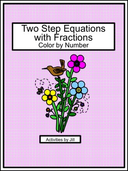 Preview of Two Step Equations with Fractions Color by Number (Distance Learning)