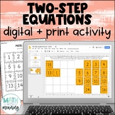 Two-Step Equations With Integers Digital and Print Puzzle 